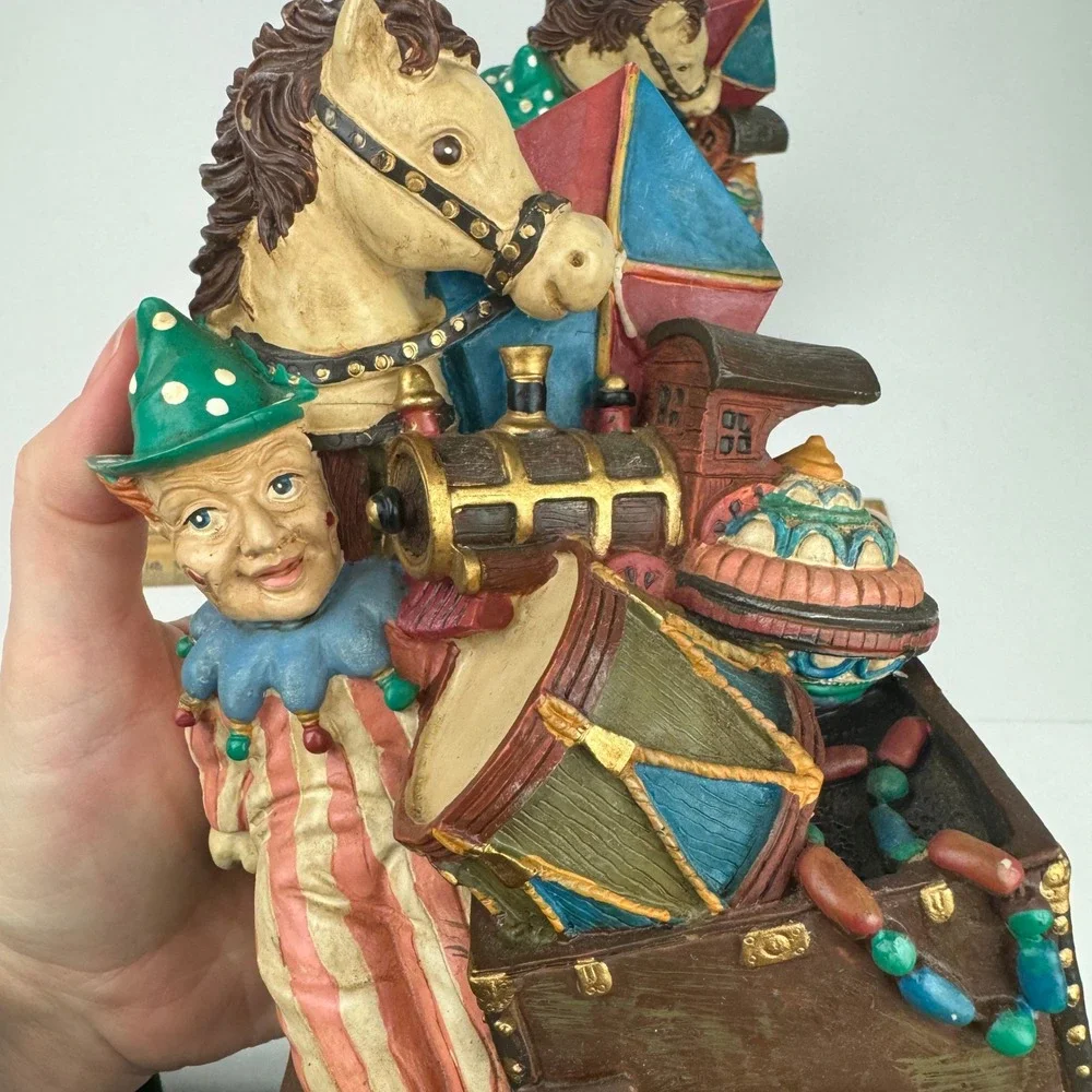 Clown Horse Toy Box Drums Kite Train Nursery Child Baby Room Decorative Bookends